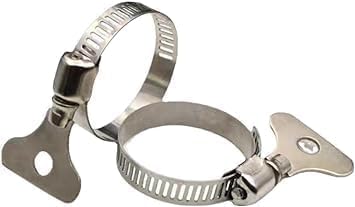 10-Piece Set of 304 Stainless Steel Hose Clamps, Adjustable Spiral Hose Clamps, Key type hose clamps for Plumbing, Automotive, Mechanical and More Applications.(Size:16-25mm【5/8"-1"】)