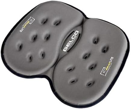 LITE Travel Gel Foam Cushion | Back Pain, Sciatica, Pressure Relief | Relieves Tailbone Discomfort, Promote Healthy Posture | Ergonomic Comfort | Car, Commute, Airplane and Travel - Gray