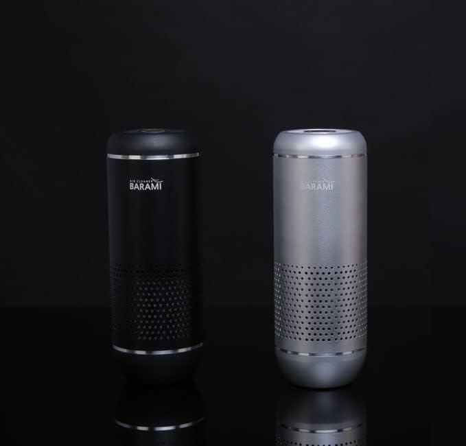 BARAMI-5_black | Portable Car Air Purifier - Photocatalytic &HEAPA filter, Air Freshener for Car, Home, Bedroom, Office, Travel etc. | Pet Odor Eliminator | Removes PM2.5 Dust,Smoke,Car Odor