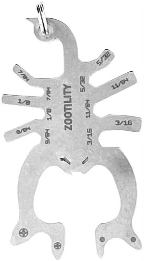 Keychain Multi-Tool | Zootility Tools | Allen Keys, Wrenches, Screwdrivers, Bottle Opener, and MORE. Stainless Steel, MADE IN USA (Scorpion Key 18-in-1)
