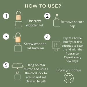 Automobile Diffuser, Long Lasting Car Air Freshener 2 Pack, Hanging Fresh Aroma Diffuser, Natural Essential Oil Fragrance for Removing Odors, Auto Interior, Made in USA | MAHOGANY TEAKWOOD - 10 ML