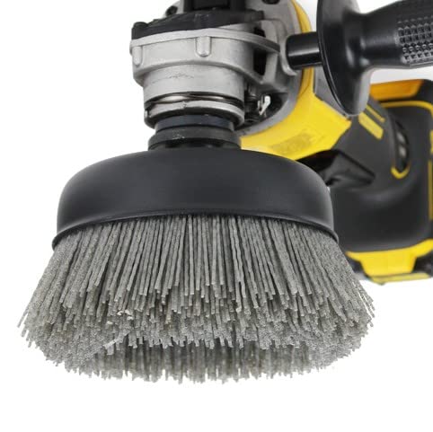 BHA 6" Abrasive Filament Nylon Bristle Cup Brush, 5/8"-11 Thread Arbor - Gray (80 Grit)