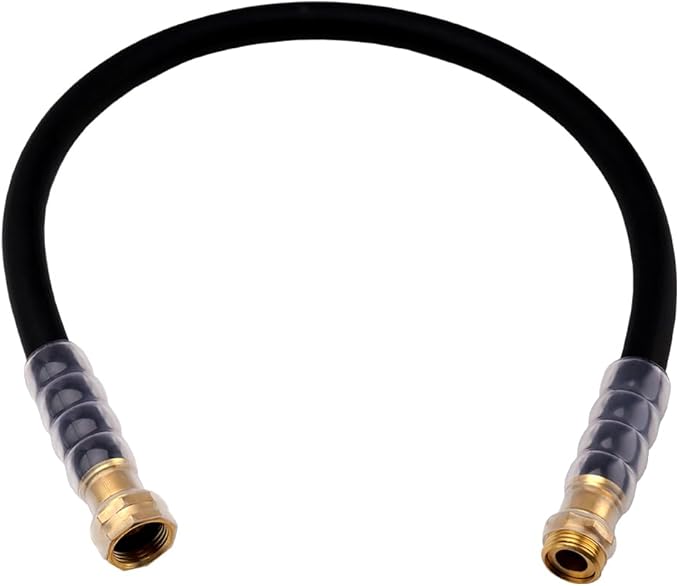 Heavy Duty Premium Garden Hose 3ft x 5/8", 300PSI Working, 1000PSI Burst, Hybrid Rubber Water Hose with Transparent Swivel Handle - Hot/Cold Water - Five Layered Braiding with Brass fittings (Black)