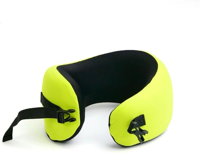 C CUSHION LAB Travel Pillow, Award-Winning Patented Ergonomic Design for Chin & Neck Support Memory Foam Neck Pillow, Compact Airplane Pillow for Traveling, Flight, Car (Spark, Medium)