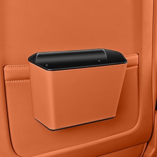 Car Trash Can Storage Pockets - 100% Leak-Proof Organizer,Car Seat Back and Door Hanging Storage,Two Levels Above and Below (orange1)
