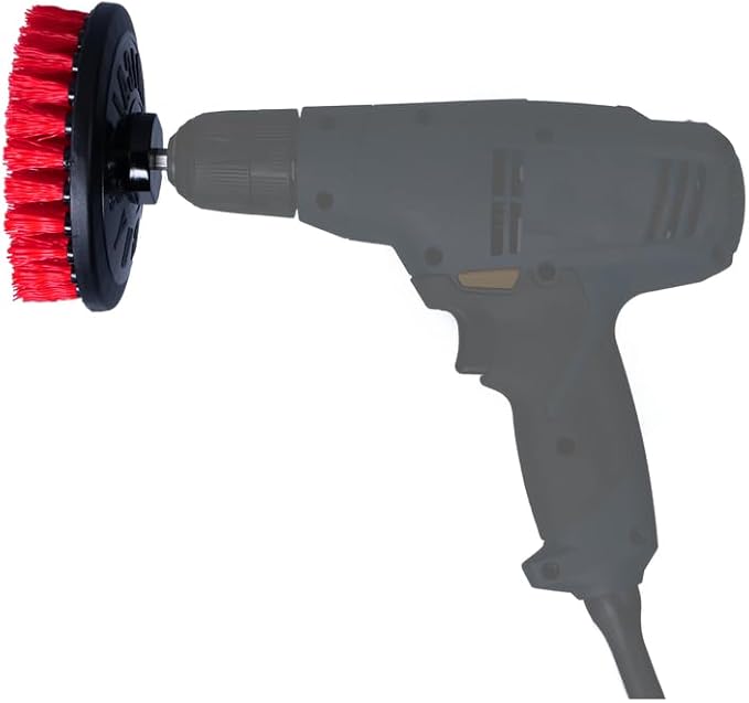 Chemical Guys ACC508 Heavy Duty Spinner Multi-Surface Drill Brush Attachment (Fits Any Standard Drill - Power Scrubber Removes Heavy Stains, Dirt & Grime from Grout, Tubs & Showers), Red