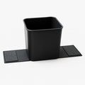 Car Trash Can Leakproof Compact Garbage Bin w/ Stability Flap, Anti-Slip Base, Portable Trash Holder for Cars, Trucks, SUVs, Minivans, Auto Organizer with Trash Bags (Black with Flap, Small)