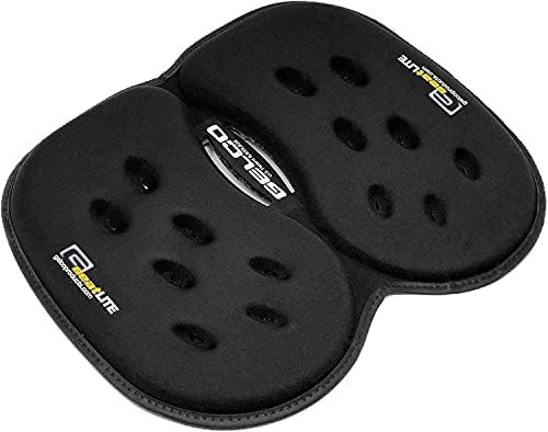 LITE Travel Gel Foam Cushion | Back Pain, Sciatica, Pressure Relief | Relieves Tailbone Discomfort, Promote Healthy Posture | Ergonomic Comfort | Car, Commute, Airplane and Travel - Blue