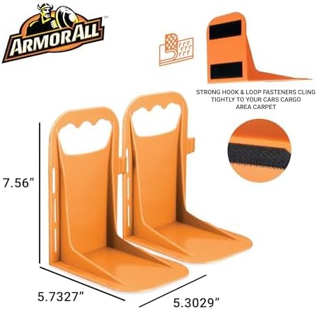 Armor All Trunk Cargo Blocks, 4 Pack of Cargo Dividers, Hook & Loop Trunk Organizer Blocks to Hold Cargo in Place for Cars, Trucks, SUVs, Vans, Cargo Containment System, Trunk Dividers (4 Pieces)