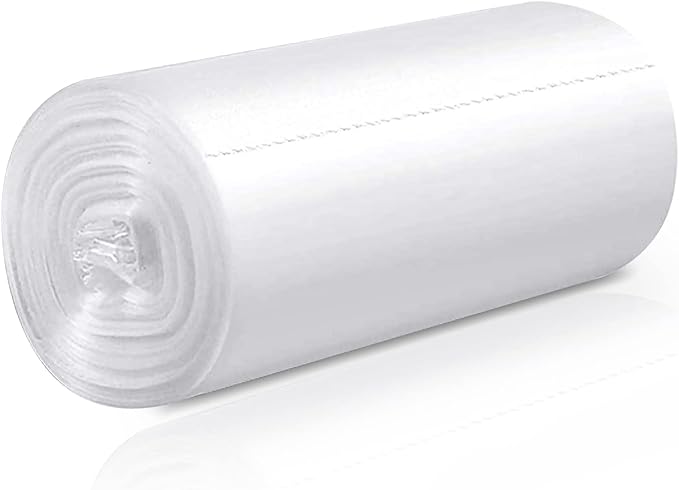 10 Gallon Trash Bag, 30 Count, Medium Garbage Bags, No Flaps/Ties, 60x71cm,11.2g/pcs, Unscented, White