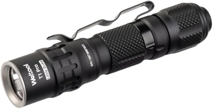 Weltool T1 Pro Mini Flashlight with Pocket Clip,Throwing Distance 313 Meters, 24,500 Candela for EDC,Hiking,Camping,Emergency Lighting (Black)