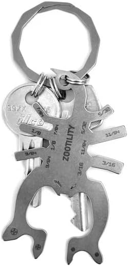 Keychain Multi-Tool | Zootility Tools | Allen Keys, Wrenches, Screwdrivers, Bottle Opener, and MORE. Stainless Steel, MADE IN USA (Scorpion Key 18-in-1)
