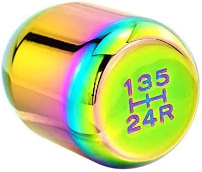 Lunsom Manual 5 Speed Shifter Knob Aluminium Car Gear Shift Lever Head Screw Stick Handle Fit Most Auto Transmission Vehicle (Multicolor)