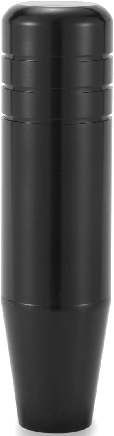 Lunsom 5" Aluminum Gear Lever Shifter Knob Long Alloy Shift Stick Handle Car Automatic Shifting Head Fit Most Manual Transmission Vehicles (Black)