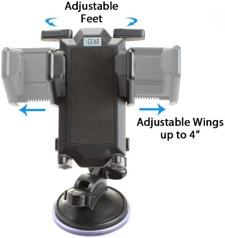 USA Gear Dashboard & Windshield Car Phone Mount, Universal Suction Cup Cell Phone Holder for iPhone 17/16/15, Galaxy S24/S23, Pixel 10/9, Adjustable Arm, 360° Rotation