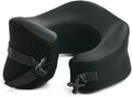 C CUSHION LAB Extra Support Travel Pillow, Award-Winning Patented Ergonomic Design for Chin & Neck Support Memory Foam Neck Pillow, Compact Airplane Pillow for Traveling, Flight, Car (Black, Large)