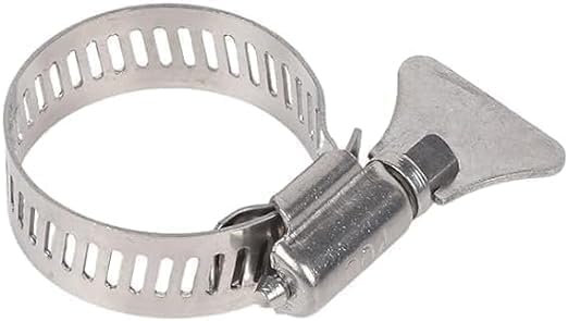 10-Piece Set of 304 Stainless Steel Hose Clamps, Adjustable Spiral Hose Clamps, Key type hose clamps for Plumbing, Automotive, Mechanical and More Applications (Size:18-32mm【11/16"-1 1/4"】)