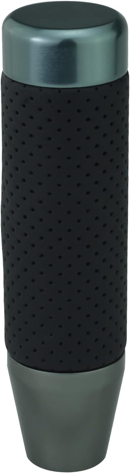 Lunsom Aluminum Alloy Car Gear Shifter Head Black Leather Long Stick Shift Handle Knob Fit Most Manual Transmission Vehicle (Titanium 13)