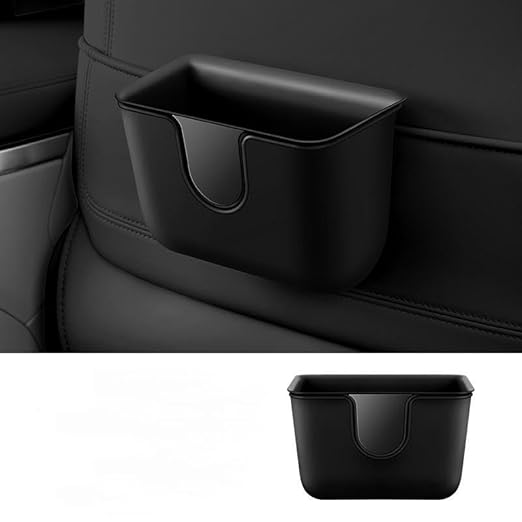 Car Trash Can Storage Pockets - 100% Leak-Proof Organizer,Car Seat Back and Door Hanging Storage,Two Levels Above and Below (Black)