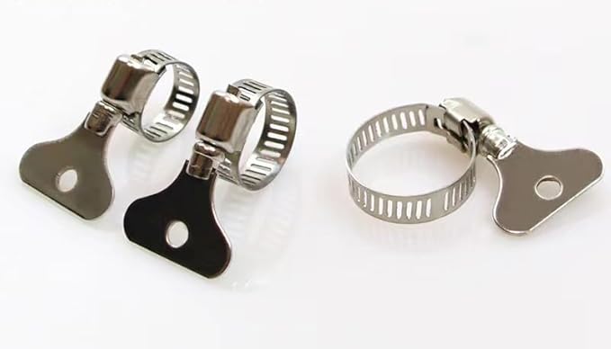 10-Piece Set of 304 Stainless Steel Hose Clamps, Adjustable Spiral Hose Clamps, Key type hose clamps for Plumbing, Automotive, Mechanical and More Applications (Size:18-32mm【11/16"-1 1/4"】)