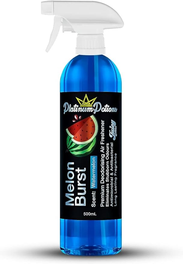 Water-Based Car Air Freshener Spray | Luxury Automotive Deodorizer | Mold-Resistant Formula | Eliminates Odors and Refreshes Vehicle Interior | 17 fl oz | Melon Burst