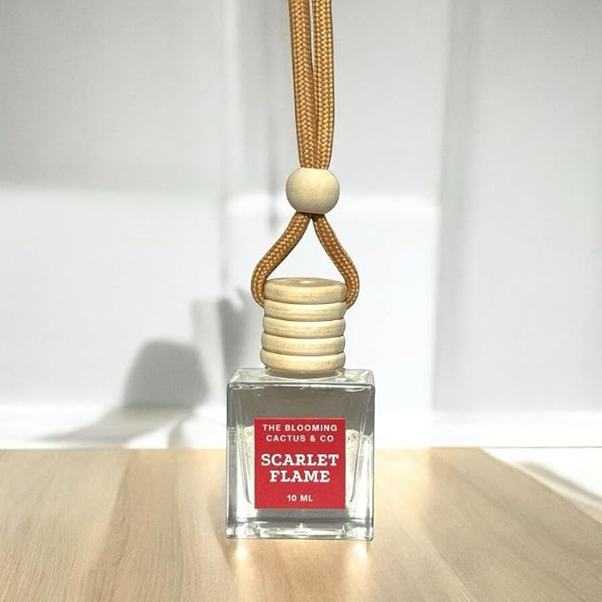 Automobile Diffuser, Long Lasting Car Air Freshener 2 Pack, Hanging Fresh Aroma Diffuser, Natural Essential Oil Fragrance for Removing Odors, Auto Interior Decor, Made in USA | SCARLET FLAME - 10 ML