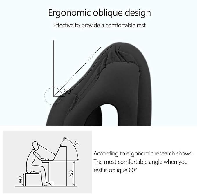 Inflatable Travel Pillows for Airplane, Blow Up Neck Pillow for Sleeping, Airplane Travel Essentials for Long Flight Support Head, Neck and Lumbar, Used for Car/Bus/Train/Office Rest, Adults Kids