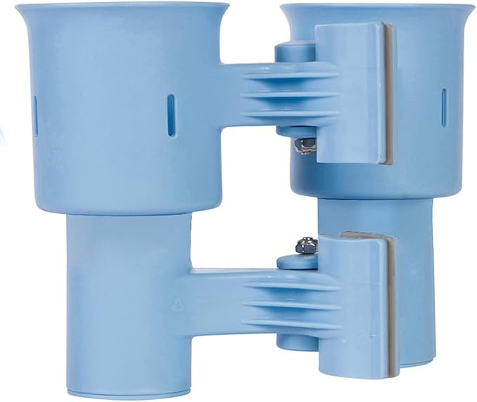 ROBOCUP, Patented Boat Cup Holder, Clamp on Portable Storage Caddy Securely Holds 2 Drinks, Fishing Poles, Tools, Marine Gear | Perfect for Boating, Beach Umbrellas, Golf Carts