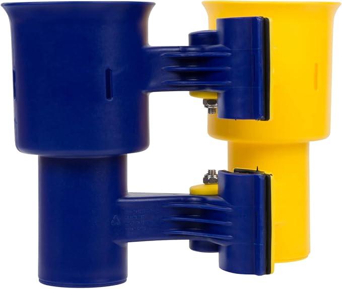 ROBOCUP, Patented Boat Cup Holder, Clamp on Portable Storage Caddy Securely Holds 2 Drinks, Fishing Poles, Tools, Marine Gear | Perfect for Boating, Beach Umbrellas, Golf Carts