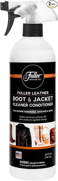 Fuller Brush Leather Boot and Jacket Cleaner Conditioner - Natural Oil Formula for Leather, Vinyl, Backpacks & Luggage - Removes Dirt, Dust, and Grime - Bottle with Sprayer