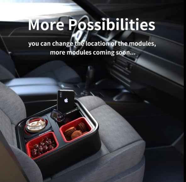 Couch KIT SELF Balancing Console Outdoor Indoor Cup Holder Original Tray - Drinks & Snacks Sofa Caddy, Table with Storage and Organizer - for Living Rooms, RV, and Cars, Black, for Gift (1)