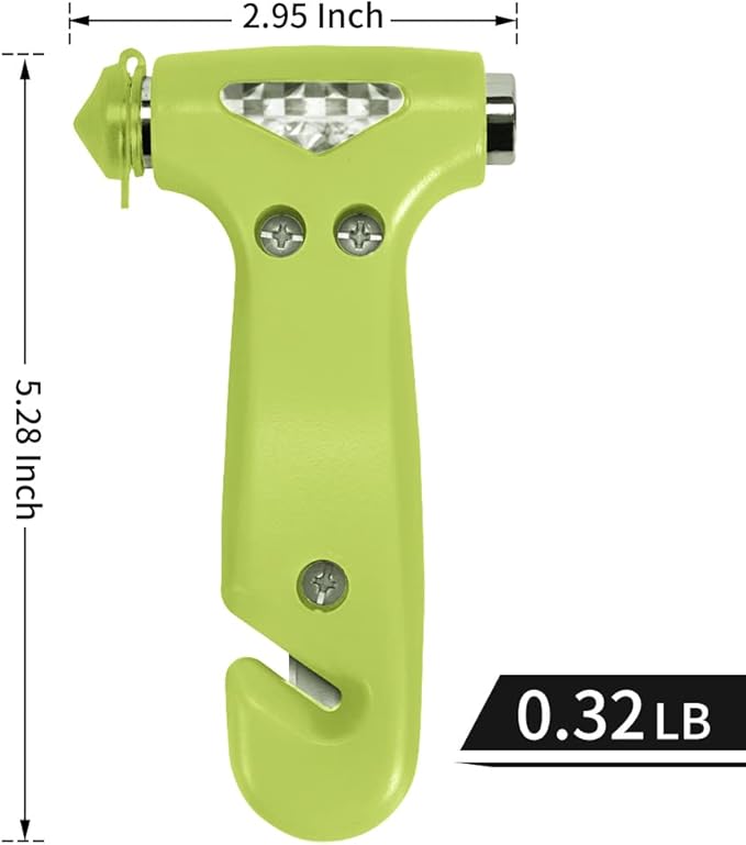 2-Pack Car Safety Hammer, Auto Emergency Escape Hammer with Window Breaker and Seat Belt Cutter, Emergency Escape Tool for Car Accidents, Glow in The Dark