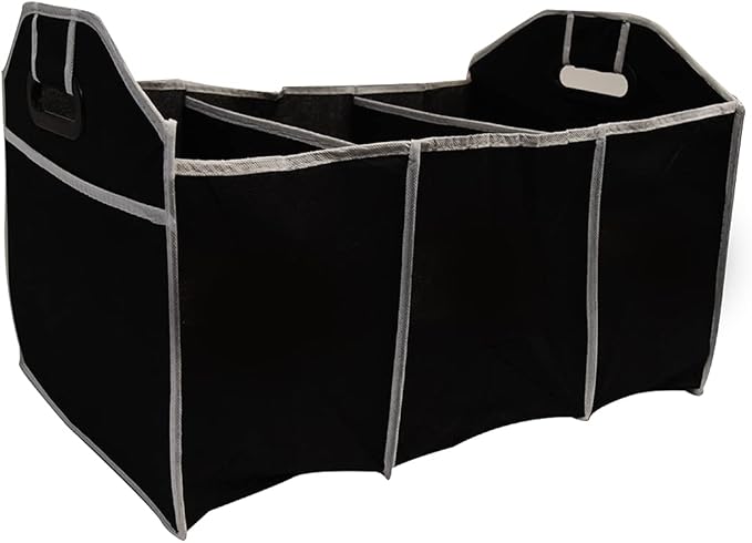 Treasure Gurus 3 Compartment Collapsible Auto Car SUV Trunk Organizer Folding Truck Cargo Storage Automotive Accessory