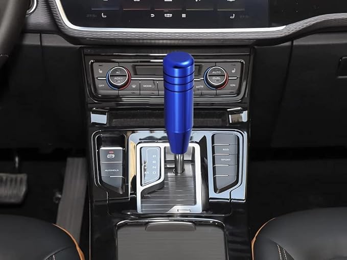 Lunsom 5" Aluminum Gear Lever Shifter Knob Long Alloy Shift Stick Handle Car Automatic Shifting Head Fit Most Manual Transmission Vehicles (Blue)