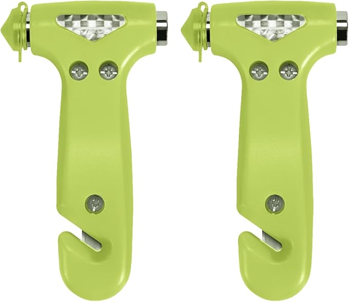 2-Pack Car Safety Hammer, Auto Emergency Escape Hammer with Window Breaker and Seat Belt Cutter, Emergency Escape Tool for Car Accidents, Glow in The Dark