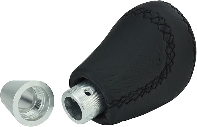 Arenbel Car Leather Gear Shifter Knob Stick Shift Lever Grip Speed Handle Auto Accessories Replacement Fit Most Automatic Manual Vehicles, Black