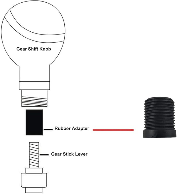 Lunsom Short Weighted Shifter Knob, Aluminum Alloy Shifter Head Lever Shifting Handle Car Gear Stick Knobs with 3 Adapters Fit Most Auto Manual Transmission Vehicle (Colorful)