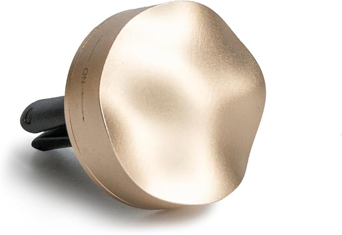 THEDOTS Gold Car Air Freshener Vent Clip, Cashmere Wood Chestnut Scent, Luxury Metal Interior Decor, Premium Holiday Gift Idea