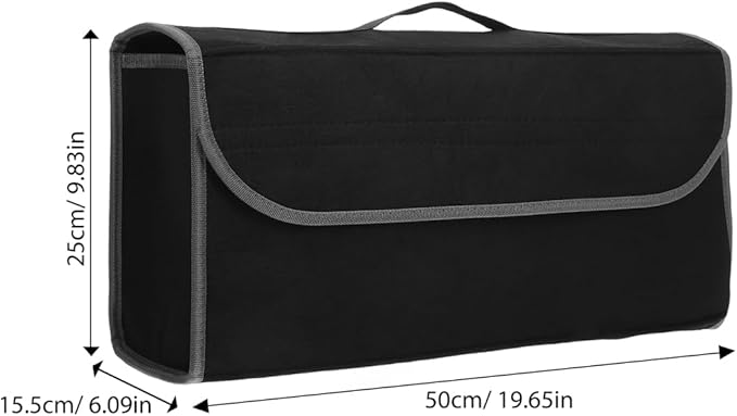 Foldable Felt Car Trunk Organizer with Strong Strap Portable Vehicle Storage Bag for Groceries Cleaning Supplies Sporting Equipment