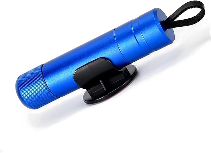 2-in-1 Emergency Car Escape Tool - Spring-Loaded Window Breaker & Seatbelt Cutter, Compact Lifesaver for Families, Portable Keychain Design (Blue)