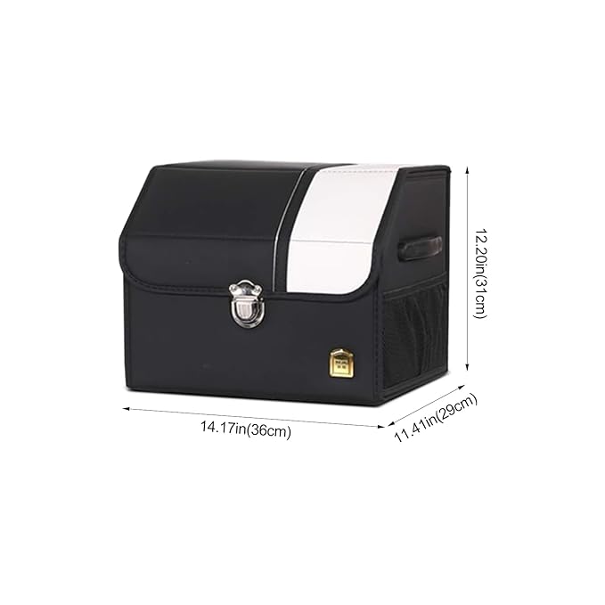 Ergocar Car Trunk Organizer Luxury Foldable Car Boot Tidy Storage Box Waterproof Leopard Car Boot Storage Organiser for Car/SUV/Truck/Auto (Black Leopard-S)