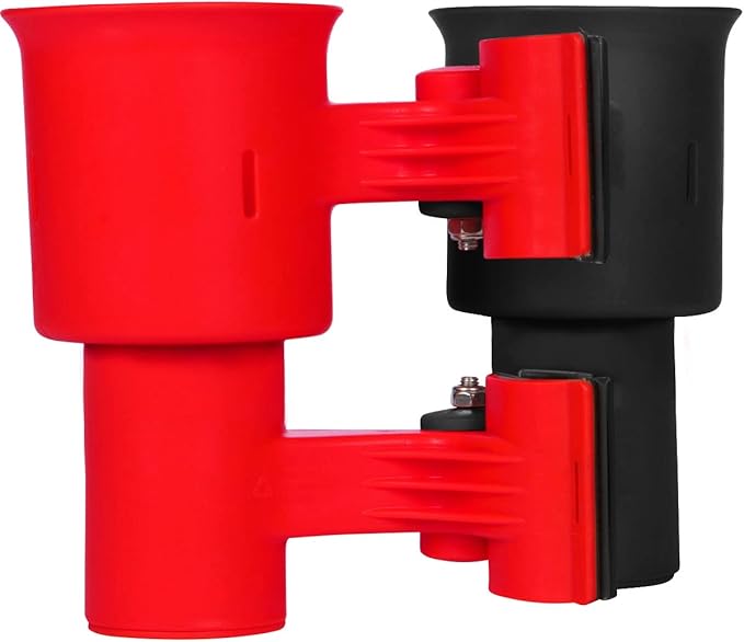 ROBOCUP, Patented Boat Cup Holder, Clamp on Portable Storage Caddy Securely Holds 2 Drinks, Fishing Poles, Tools, Marine Gear | Perfect for Boating, Beach Umbrellas, Golf Carts