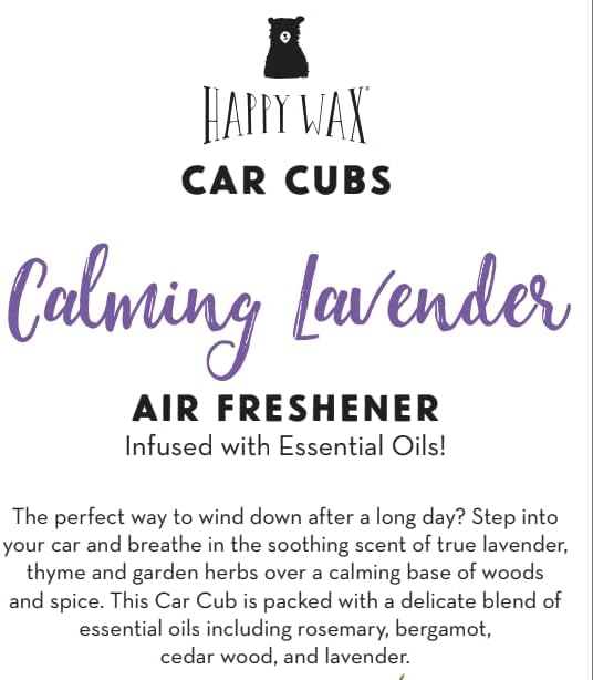 Happy Wax Hanging Car Air Freshener - Scented Car Freshener Infused w/Natural Essential Oils - Best Sellers 4-Pack (Calming Lavender, Vanilla Sandlewood, Grapefruit Mangosteen & Citrus Mandarin)