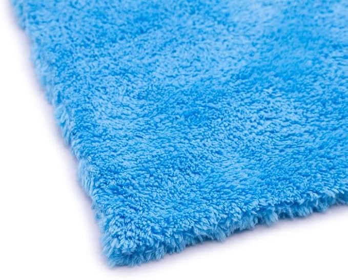 Ethos Plush 470 Microfiber Towels for Cars - Premium Car Detailing Towels - Edgeless Ultrasoft Micro Fiber Cloth for Car Wash, Interior & Exterior (10 - Prime Blue 470GSM)
