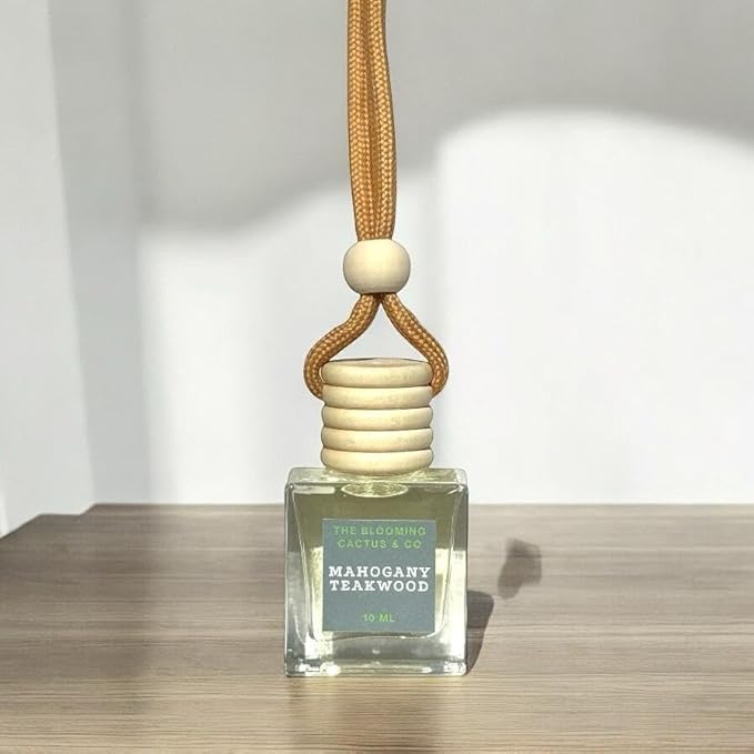 Automobile Diffuser, Long Lasting Car Air Freshener 2 Pack, Hanging Fresh Aroma Diffuser, Natural Essential Oil Fragrance for Removing Odors, Auto Interior, Made in USA | MAHOGANY TEAKWOOD - 10 ML