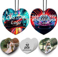 10/20/50/100/Pcs Custom Air Freshener for Car Bulk, Personalized Air Fresheners for Car,Smell Air Fresheners With Picture Text, Hanging Ornaments for Rear View Mirror. (Heart-shaped)