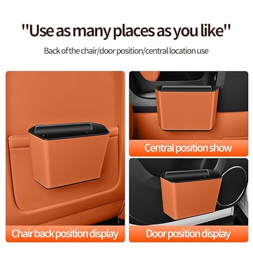 Car Trash Can Storage Pockets - 100% Leak-Proof Organizer,Car Seat Back and Door Hanging Storage,Two Levels Above and Below (black1)
