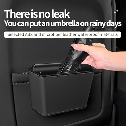 Car Trash Can Storage Pockets - 100% Leak-Proof Organizer,Car Seat Back and Door Hanging Storage,Two Levels Above and Below (black1)