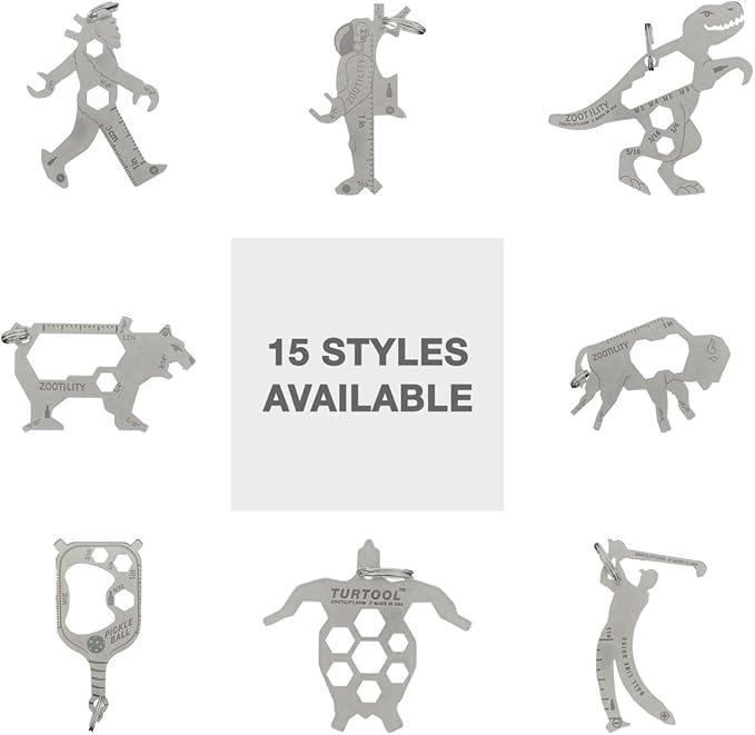 Keychain Multi-Tool | Zootility Tools | Allen Keys, Wrenches, Screwdrivers, Bottle Opener, and MORE. Stainless Steel, MADE IN USA (Scorpion Key 18-in-1)