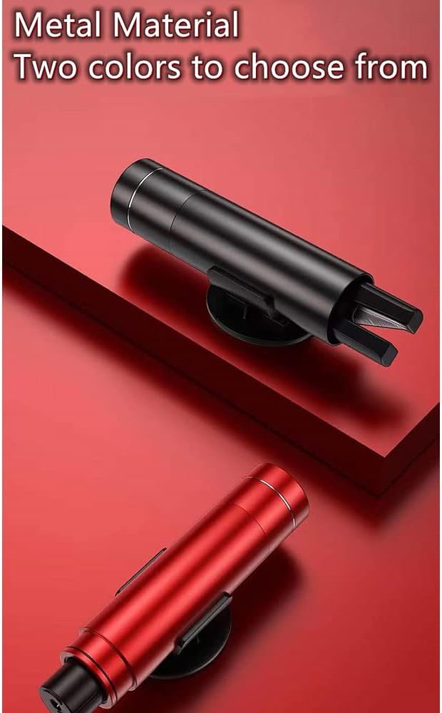 HHXS 2 Pack Car Safety Hammer Emergency Escape Tool One Second Window Breaker Seatbelt Cutter Car Glass Breaker Life-Saving Emergency Artifact-(Red+Black)